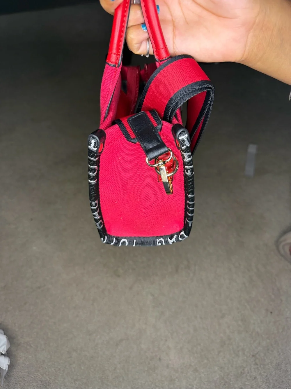 Red Canvas 'THE TOTEBAG' Structured Crossbody Tote